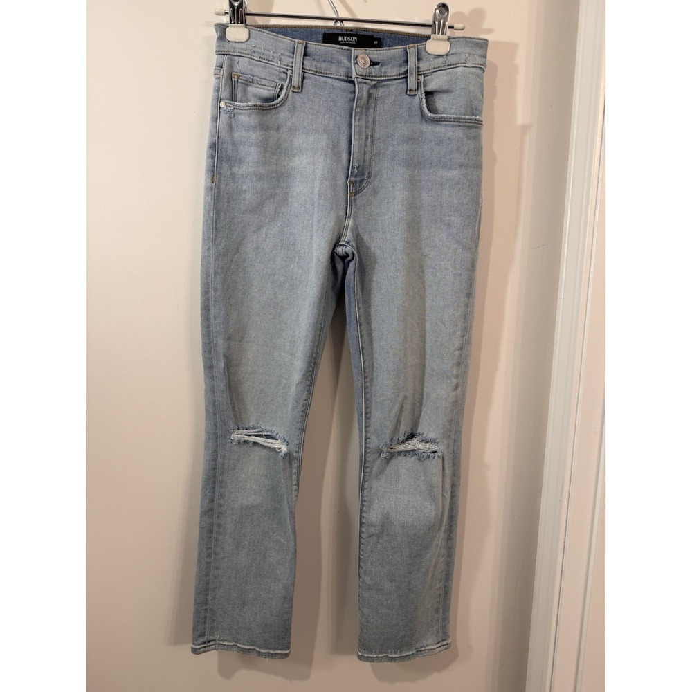 Hudson Women's Jeans Barbara Straight High Rise Distressed Size 27